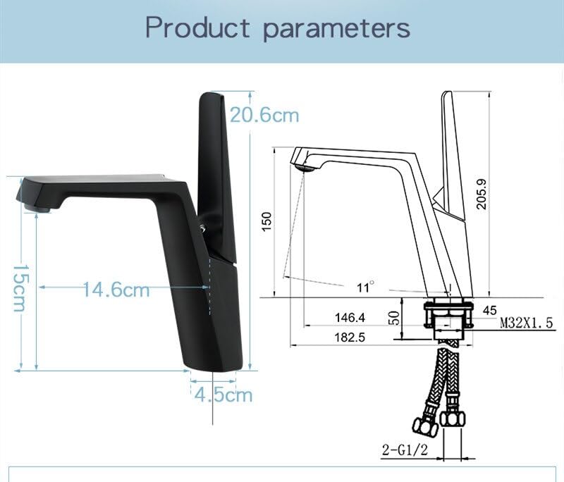 Robinet mitigeur en laiton or brossé et blanc pour vasque