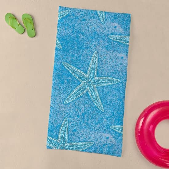 CafePress Seashells & Starfish Beach Towel - 30x60 Inches, Super Soft & Absorbent, Perfect For Pool, Beach, And Travel