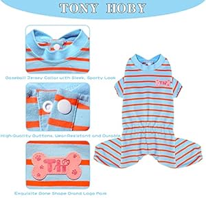 TONY-HOBY-Dog-Shirt-4-Legged-Dog-Jumpsuit-Dog-with-Baseball-Uniform-Collar-Pet-Clothes-for-Small-Medium-Dog-Light-BlueOrange-L - Cucciolini Doodles   TONY-HOBY-Dog-Shirt-4-Legged-Dog-Jumpsuit-Dog-with-Baseball-Uniform-Collar-Pet-Clothes-for-Small-Medium-Dog-Light-BlueOrange-L