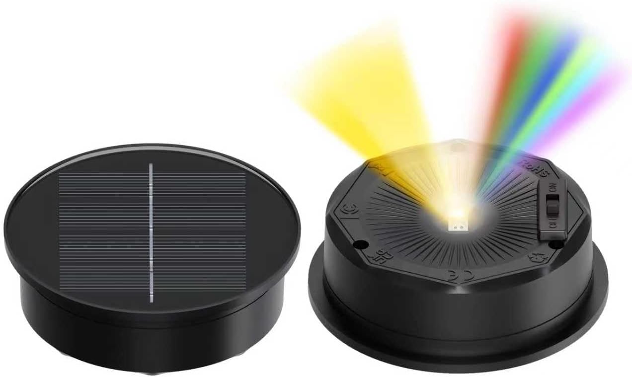 Solar Light Replacement Top, 3 Mode & 8 Colors Changing Replacement Parts for Solar Lantern (Top 3.15 Inch, Bottom 2.83 Inch), Waterproof LED Replacement Tops 6 Pack