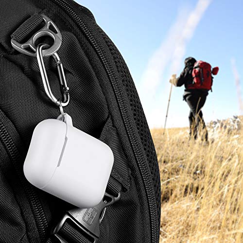 Image of AirPods Case Cover with Keychain, Full Protective Silicone AirPods Accessories Skin Cover for Women Girl with Apple AirPods Wireless Charging Case,Front LED Visible-White