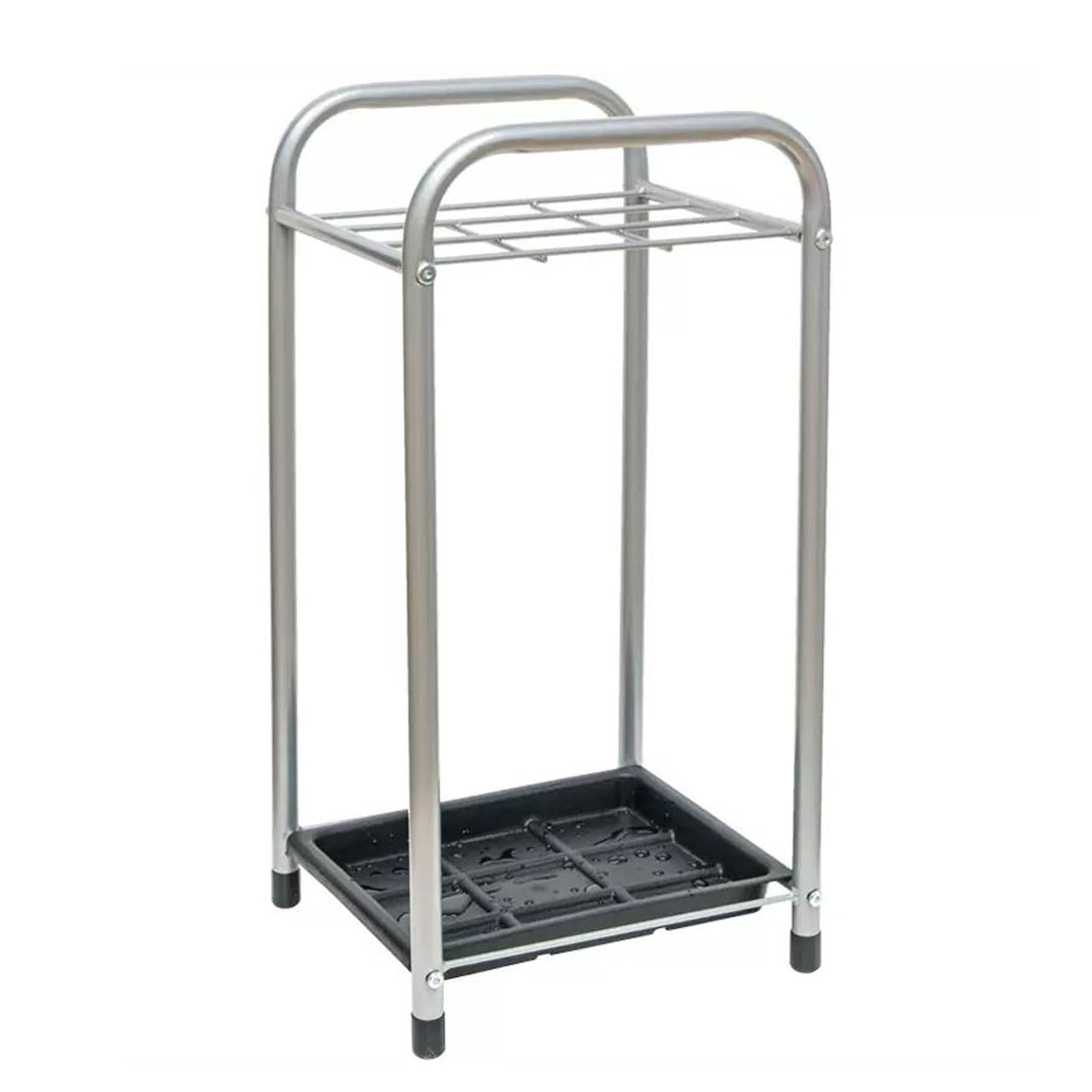 BHFPFZA Metal Umbrella Stand with 9 Holes Storage Rack and Removable Drip Tray Entryway and Home Office with Simple Assembly