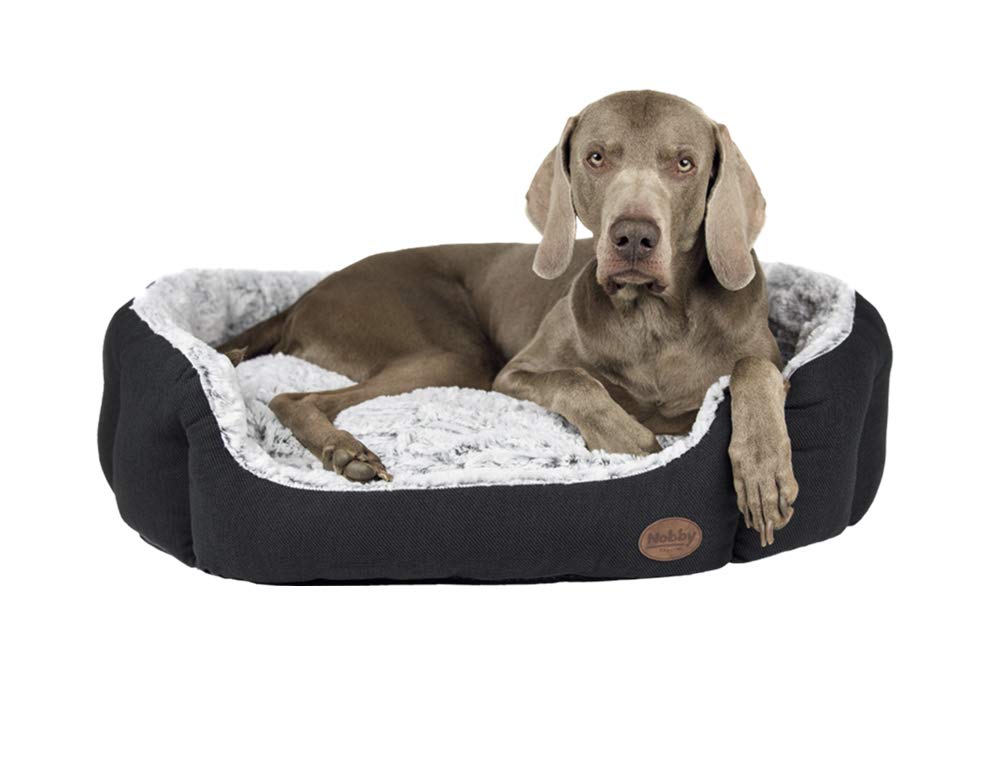 Nobby Cacho Oval Comfort Bed, 86 x 70 x 24 cm, Dark Grey