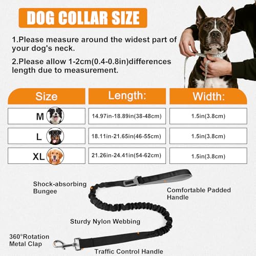 Taktisches Halsband Hund mit Griff & Leine, Hundehalsband Breit Gepolstert mit Metallschnalle, Verstellbar Nylon Dog Collar für Mittlere Große Hunde
