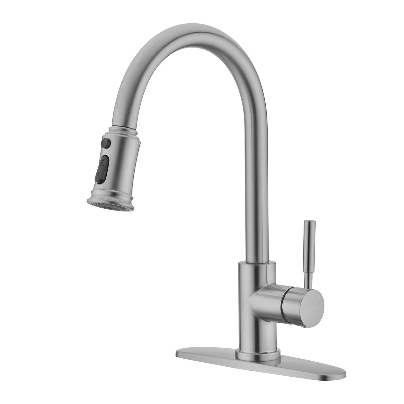 Buy EKRTE Single Handle 1 or 3 Hole High Arc Brushed Nickel Kitchen