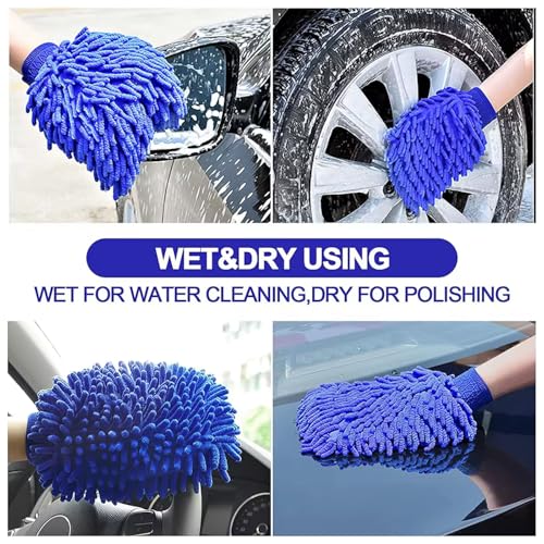 Image of OTO2EYE 5 PCs Microfiber Car Duster with Long Handle Car Cleaning Brush Exteriror and Interiror Car Cleaning Cloth Car Ac Vent Cleaner Brush for Car, Motorbike, SUVs Car Cleaning Kit (Combo 3)
