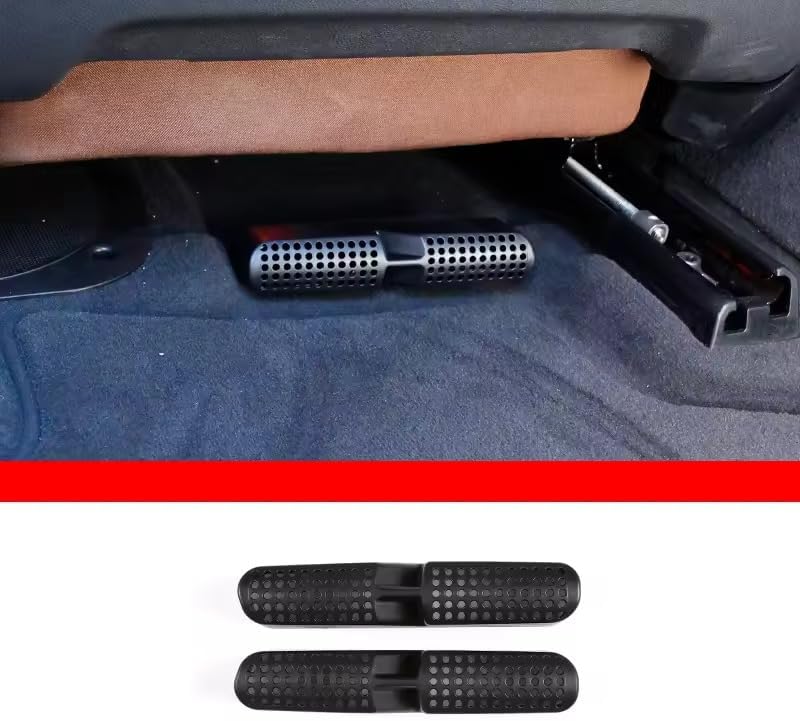 2pcs ABS Black Car Seat Under Air Conditioning Air Vent Outlet Protective Cover Trim Compatible with BMW X5 G05 X6 G06 X7 G07 2019-2025 2026 Accessory