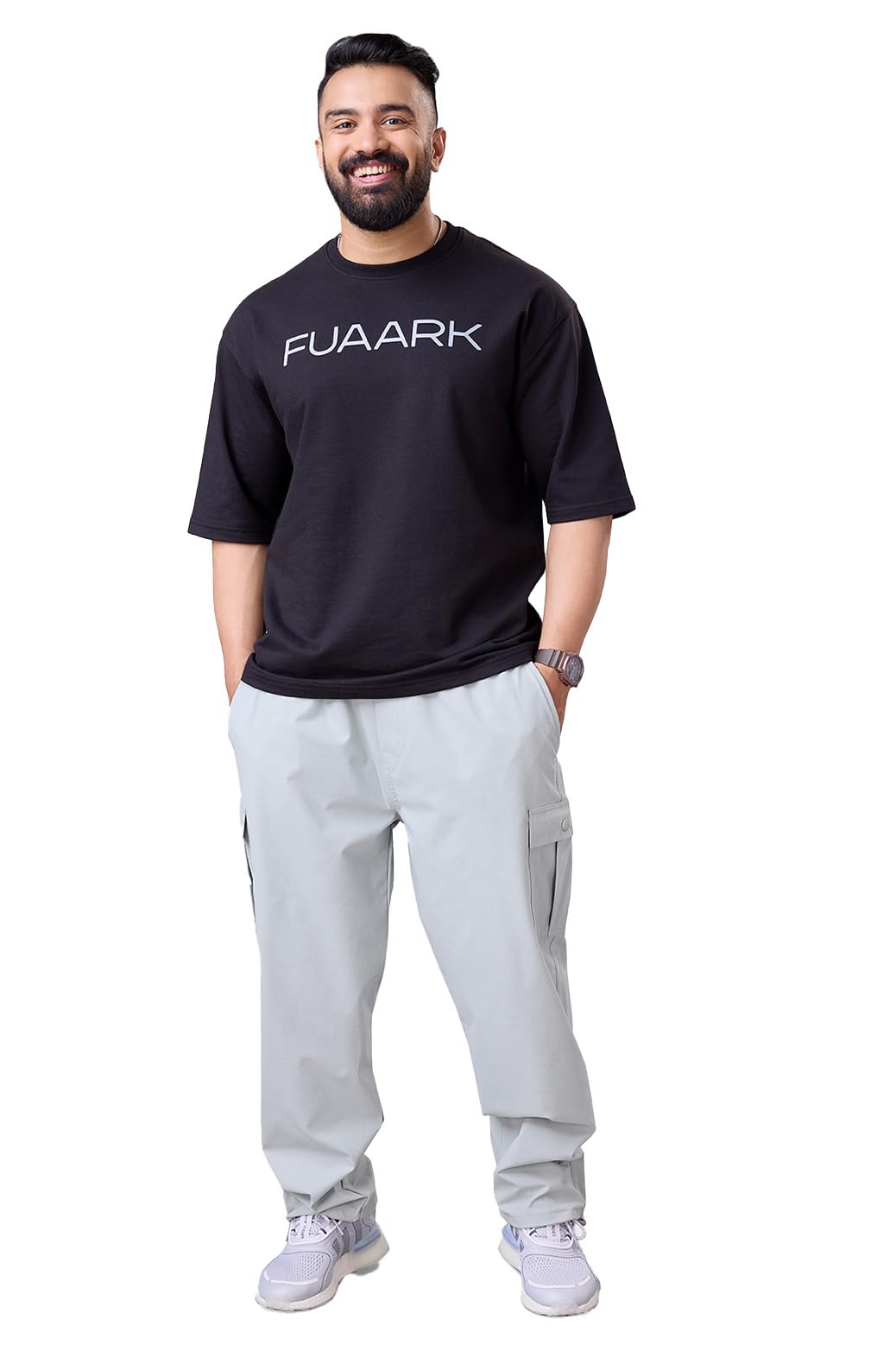 fuaark Men Comfort Loose/Oversize Fit Cargos Trousers Track Pants-picture-42