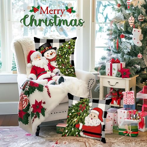 Christmas-Pillow-Covers-18×18-Inch-Set-of-4-Red-Xmas-Tree-Christmas-Snowman-Winter-Farmhouse-Holiday-Merry-Bright-Cushion-Case-for-Home-Couch-Decoration Christmas Pillow Covers 18×18 Inch Set of 4 Red Xmas Tree Christmas Snowman Winter Farmhouse Holiday Merry Bright Cushion Case for Home Couch Decoration