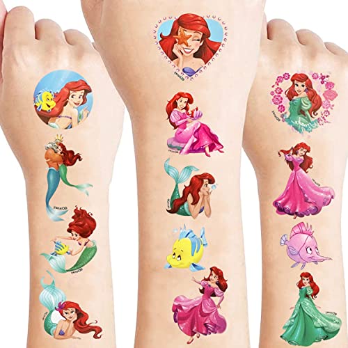8 Sheets Kids Tattoo Summer Party Tattoo Hawaiian Luau Themed Tattoos Tropical Beach Tattoos Waterproof Temporary Tattoos Stickers Party Decoration Supplies For Adults (Mermaid) #TOP12