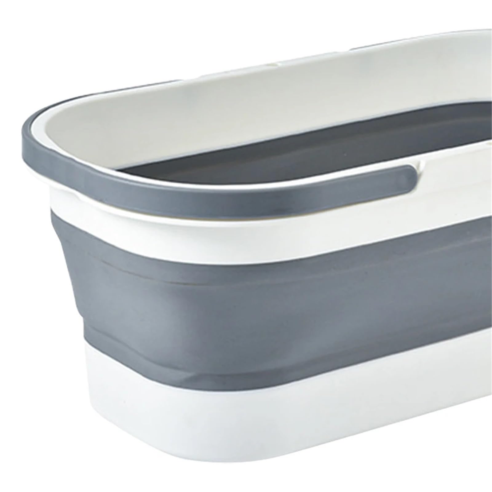Seau Pliant de Grande capacité avec Roue, 1 pièce, Seau Pliable poignée permettant Gagner l'espace for Le Camping Voyage Pique-Nique pour Les Voyages La Randonnée(Grey)