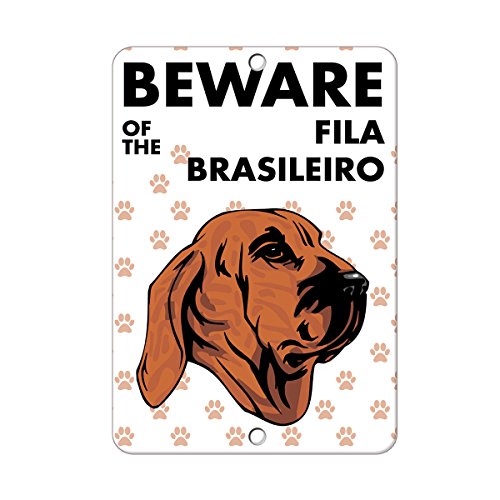 Beware of FILA Brasileiro Dog Sign Vinyl Sticker Decal 8"