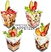 DLux 40 x 5.5 oz Mini Dessert Cups with Lids and Spoons, Square Large - Clear Plastic Parfait Appetizer Cup - Small Reusable Serving Bowl for Tasting Party Desserts Appetizers - Recipe Ebook