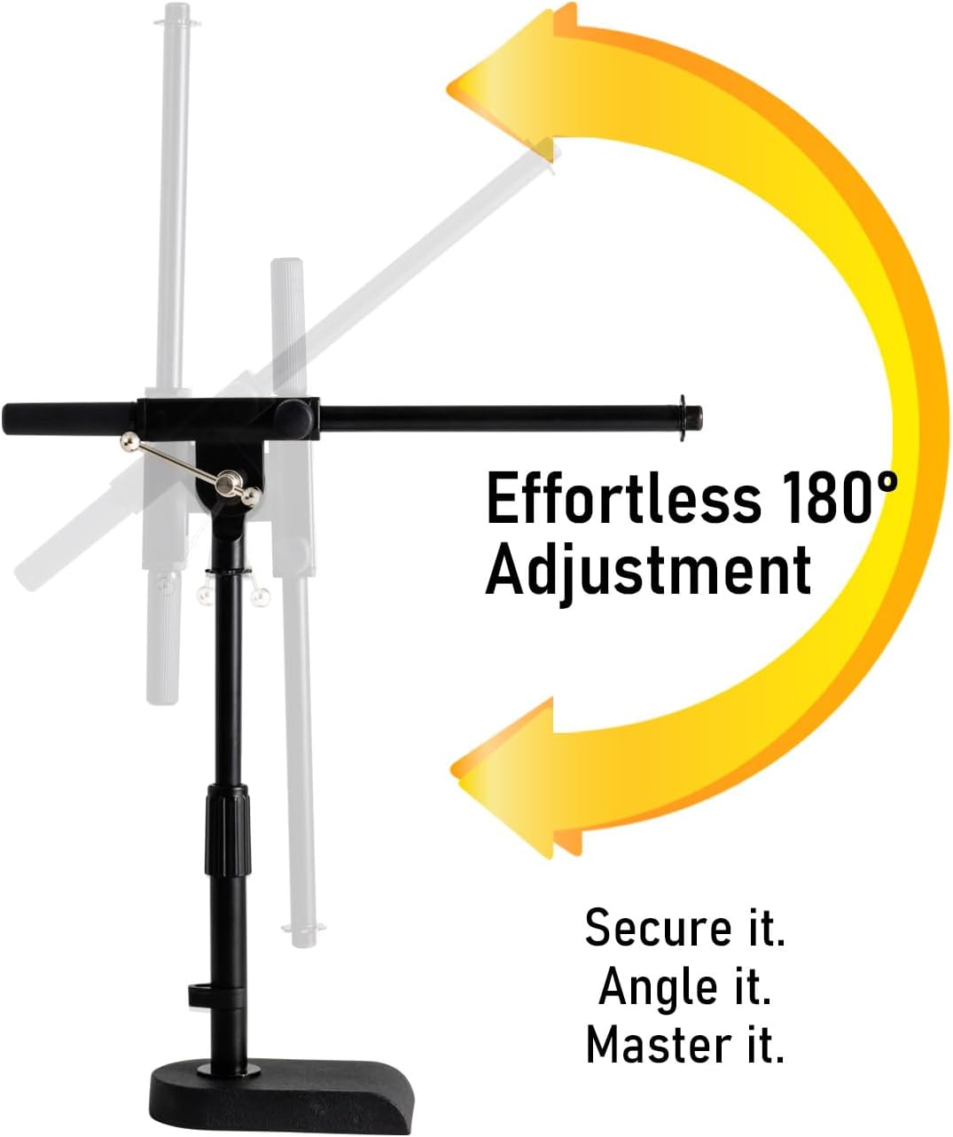 Stage Rocker Adjustable Low-profile Microphone Stand, 2 Pack - Snare/Tom Bottom/Bass (Kick) Drum/Table Top, Adjustable Height, Clip-on cable holder, Powered by Hamilton (SR610111-2PK)