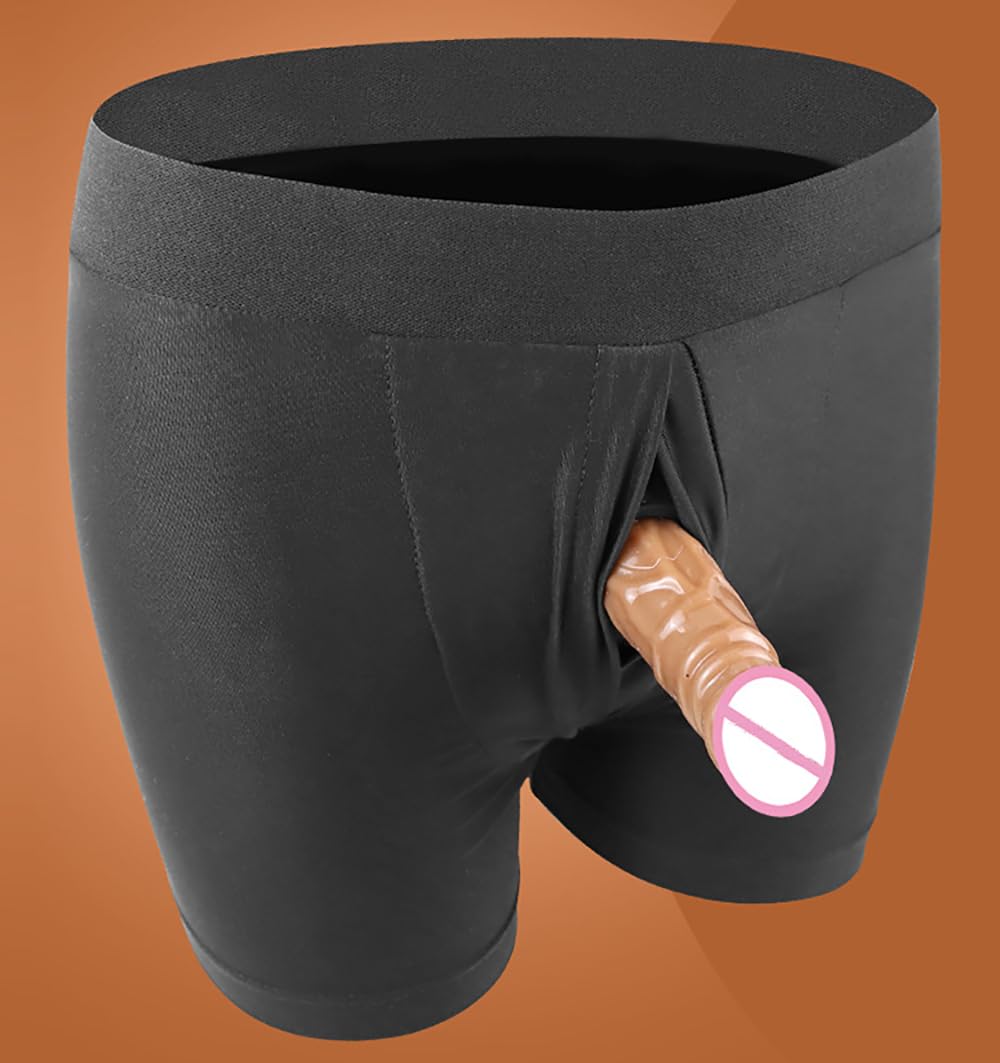 Harness Strap-On Convertibile per Donne e Uomini – Boxer in Cotone con Inserto in Silicone per Esperienze Lesbiche e Gay