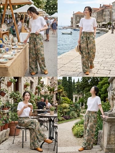 Image of Leriya Fashion Women's Trouser|Sharara | Boho Harem Pants|Rayon Palazzo Plazo Pant| Loose Fit Baggy Trousers with Elastic Waistband|Casual Yoga & Lounge Wear (Available in Plus Size)