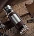 CHEVEN® Magic Metal Plate Tea Tumbler & Glass Water Bottle 20oz ✪ Ultra-Clear Borosilicate Glass with Spill-proof stainless Lid ✪ Old Fashion Leather Insulated Thermo Sleeve