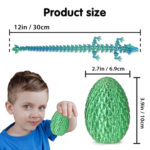 Surprise Dragon Egg with Dragon Inside, Gifts for Kids and Adults 3D Printed Fidget Toy, Ideal for Christmas Easter - Image 3