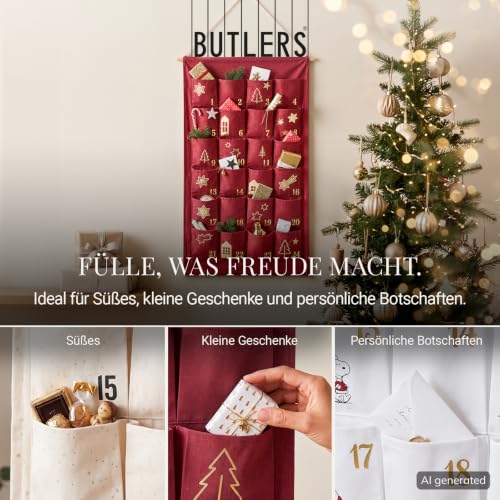 BUTLERS SANTA IS COMING Adventskalender zum Befüllen, Stoff Wandkalender – Ansicht 7