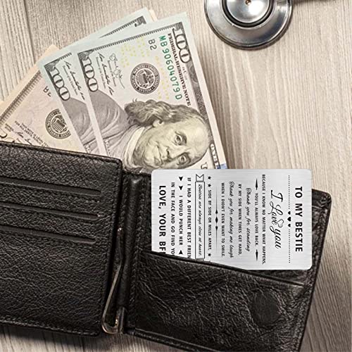 Alotozo Engraved Wallet Card for Best Friend - To My Bestie Gifts - Long Distance Friendship Gift Ideas - Bff Birthday Card for Women Female Funny3