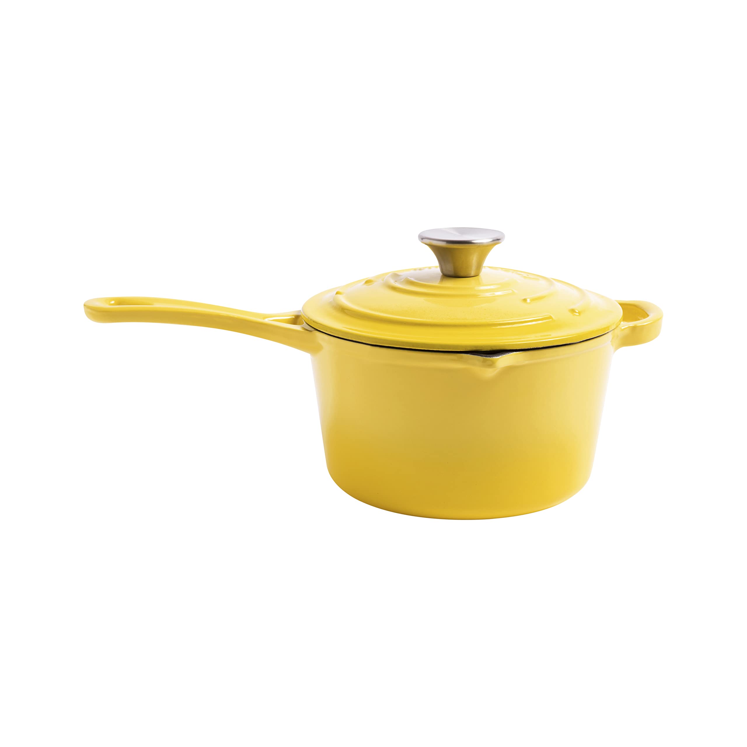 Buy 2.2 Quart Enameled Cast Iron Saucepan with Lid, Cast Iron Pan with