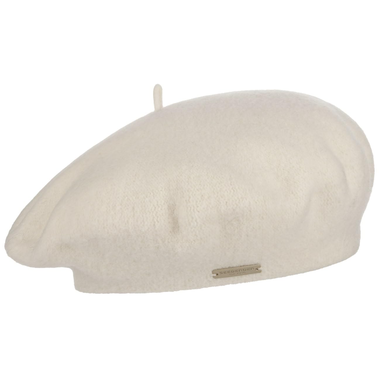 Seeberger Women's Cream White Virgin Wool Beret For Winter Cap (One Size - )