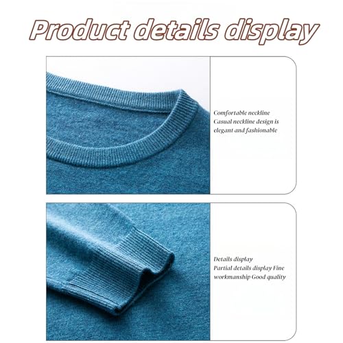 Men's Fall/Winter Solid Color Wool Round Neck Pullover Business Casual Classic Style Slim Fit Woolen Sweater4