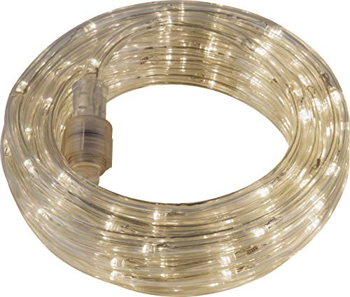 Image of UltraPro 25 Foot LED Rope Lights, Clear Rope, Warm White 3000K, Outdoor