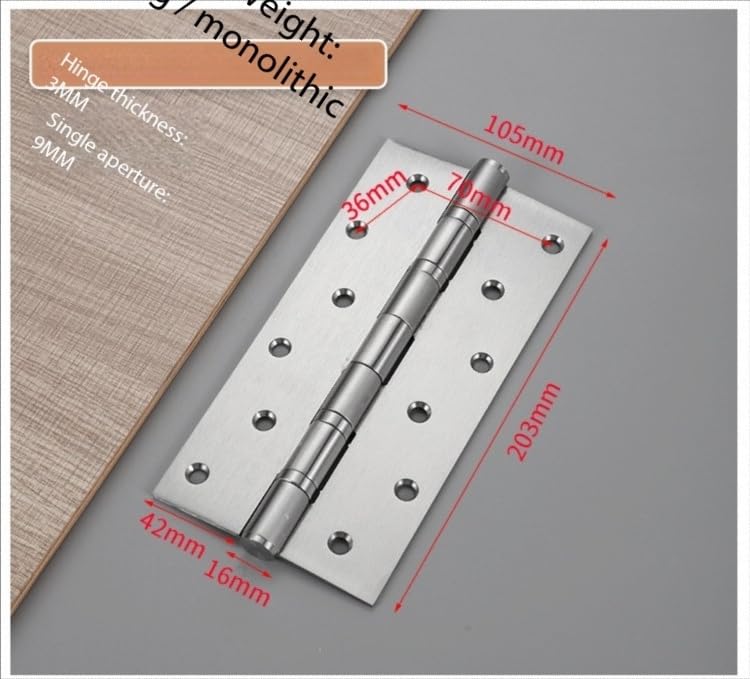 Bisagra de puerta de acero inoxidable resistente con rodamientos de bolas, paquete de 2 bisagras cuadradas de esquina para puertas de madera de interior/exterior, incluye accesorios de instalación