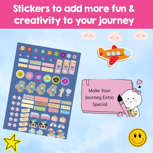 Image of BuzzieWorld Lets Travel Memory Book with Stickers | Scrap Books for Kids | Travel Scrapbook | Memory Book | for Ages 6-8Years, 9-11 Years, 12-14 Year Old Boys and Girls (Single Pack)
