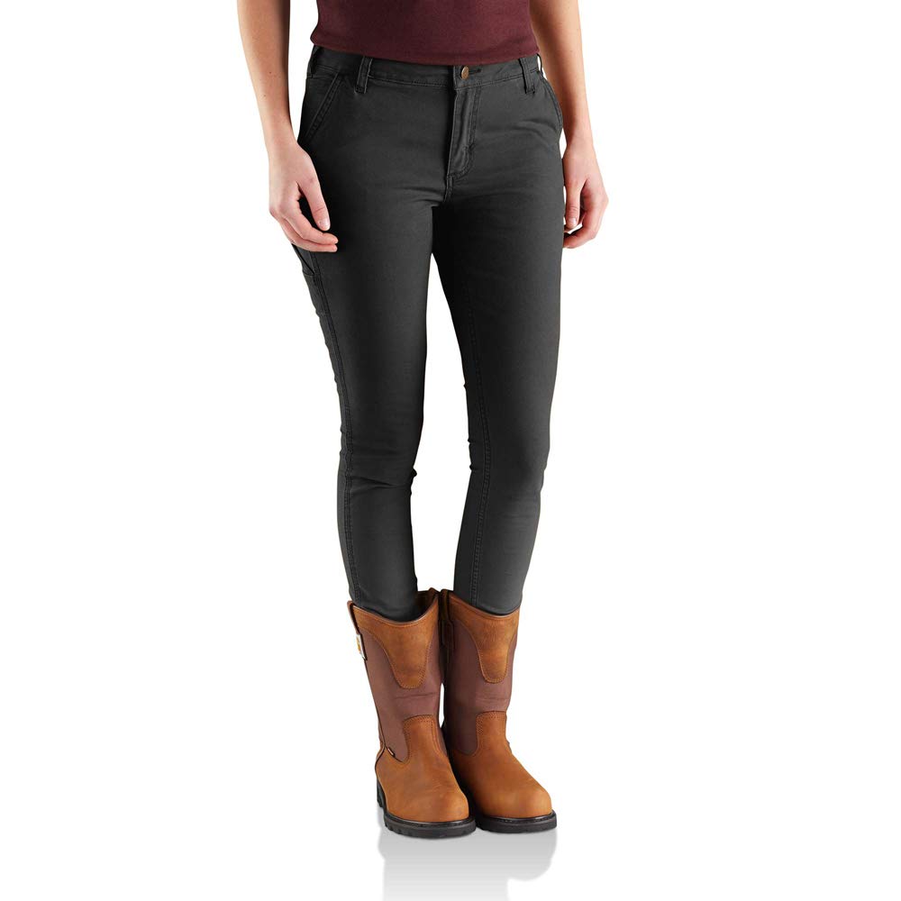Carhartt Women's Black Slim Fit Crawford Pant Work Utility, 10 R