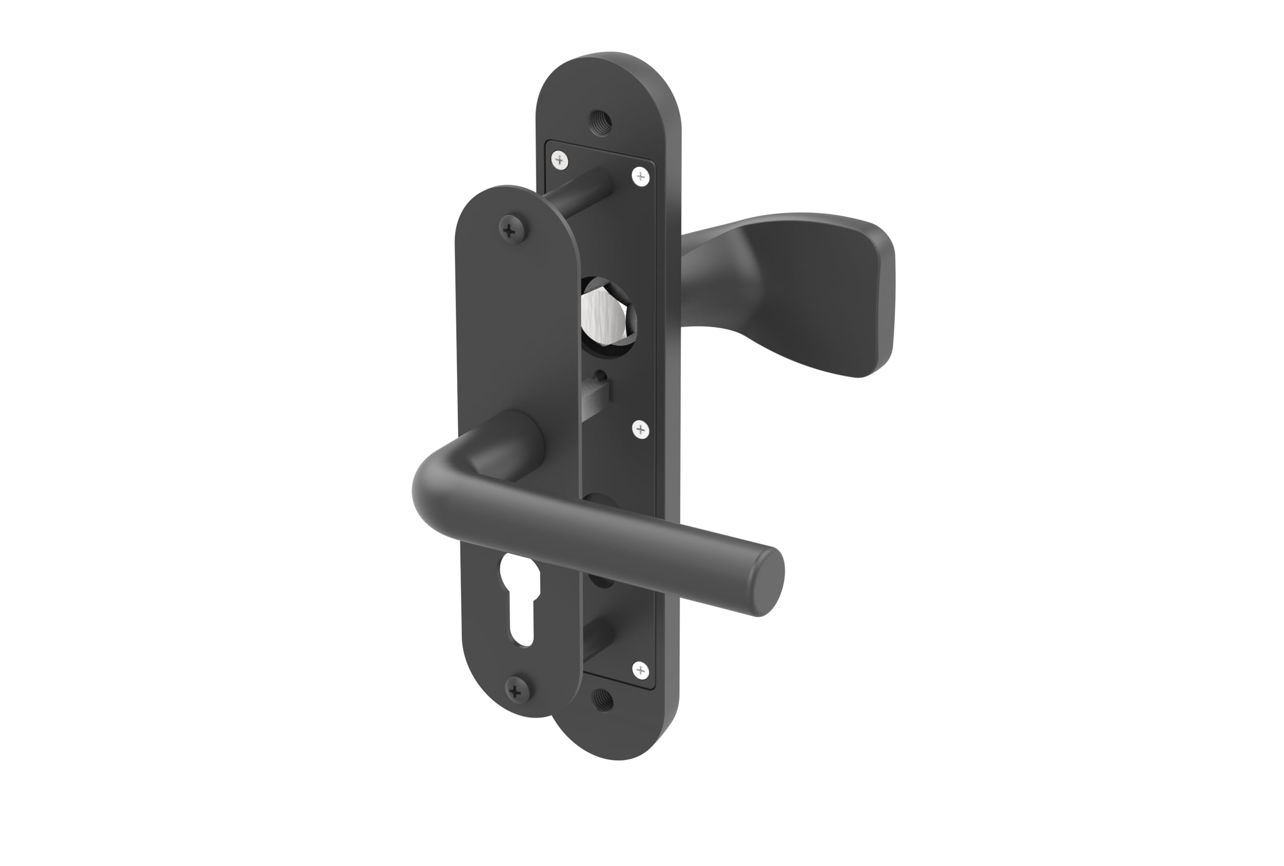 Arregui Roburex MMT7234 | Manilla con Pomo y Escudo de Seguridad para Puertas Metálicas y Trastero | Kit de Seguridad Antirrobo, Antitaladro y Antipalanca para Puerta | Compatible puertas 47 mm