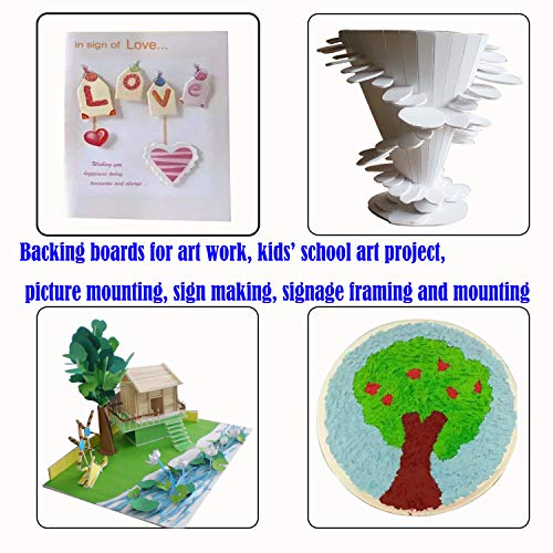 24Pack Foam Boards,11”x15” Foam Core Backing Boards Poster Board, 1/8” Thickness Mat Board Polystyrene Foam Sheet, White Foam Centered Signboard for Presentations, School, Office & Art Projects