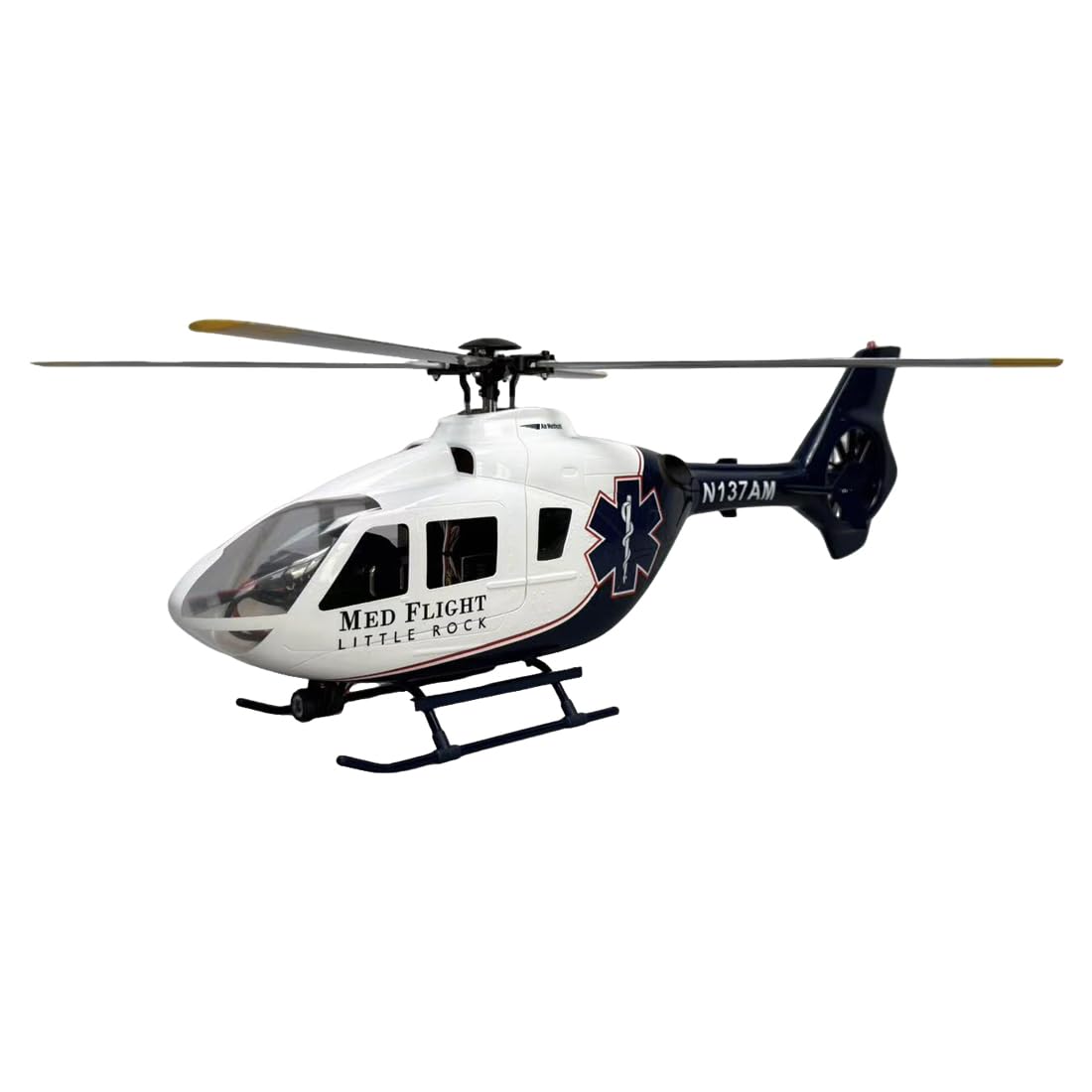 EC135 450 Scale RC Helikopter für Erwachsene, Professioneller 6CH Hubschrauber mit GPS Positionierung, Bürstenloser Motor & GFK-Rumpf, Realistisches 4-Blatt Rotorsystem RTF (Blau-Weiß)