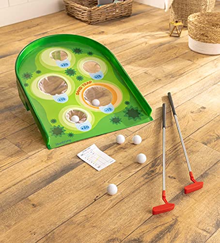 HearthSong Arcade Golf Putting Game with 28\" L x 22\" W x 10\" H Game Board, Two Golf Clubs, Six Golf Balls, and a Score Pad - Thumbnail 3