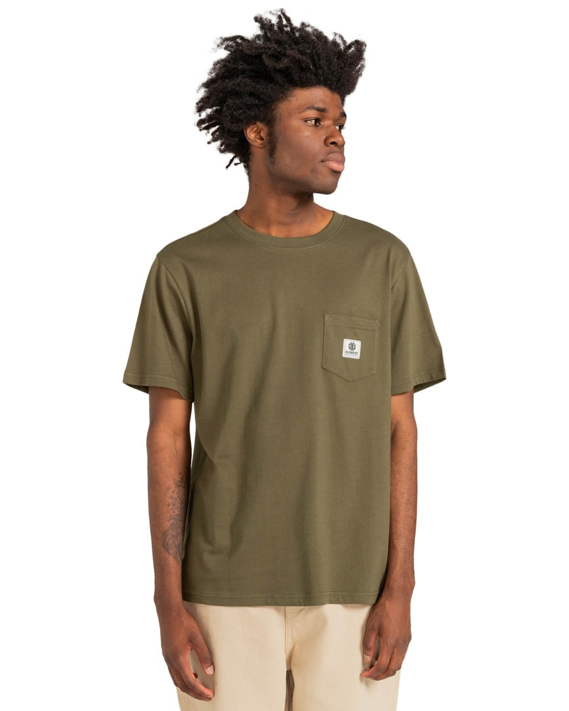 Element Basic Pocket - T-Shirt - Men - Beige.