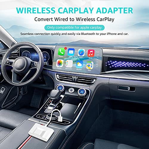 Wireless CarPlay Adapter for iPhone Apple Wireless CarPlay Dongle Converts Wired to Wireless Plug & Play Bluetooth & 5GHz WiFi Automatic Connection - Image 2