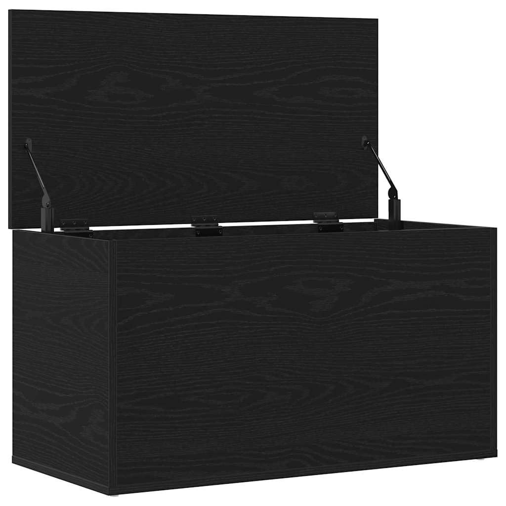 vidaXL Caja de Almacenamiento Roble Negro 84 x 42 x 46 cm, Caja de Almacenamiento Moderna, Organizador Rectangular, Solución sin Desorden, Espacio Ample, Diseño Compacto