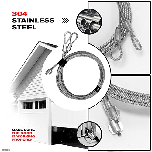 Protech Control Full Length Garage Door Spring - Door Spring Opener Pair 8.6 Feet Garage Door Rollers Cable Tensioner Garage Springs Replacement Torsion Springs - Lift Safety Springs Heavy Duty String #TOP2