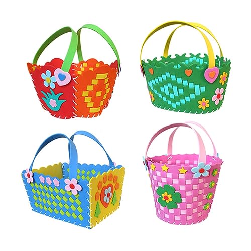 ERINGOGO DIY Handbags Craft Kit Eva Flower Basket Material Boys and Girls Sewing Kit Toddler Art Supplies Easter Baskets for Boys and Girls Preschool Project