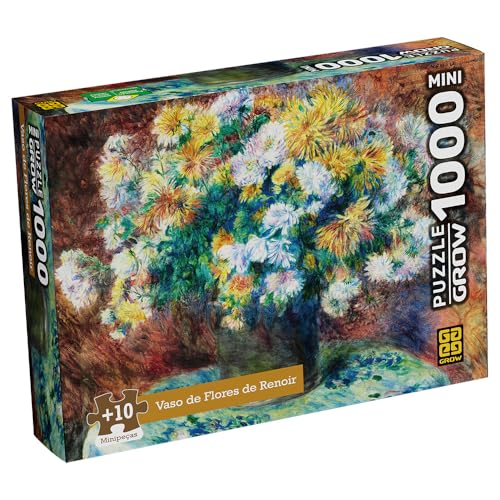 Quebra-Cabeça 1000 Peças MINI - VASO DE FLORES DE RENOIR - Grow