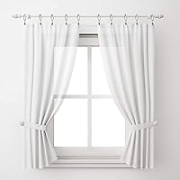 Vista 6 de 44 anillos de cortina con ganchos de clips, anillos de cortina de metal de acero inoxidable de 1.26 pulgadas, clips de suspensión para soporte