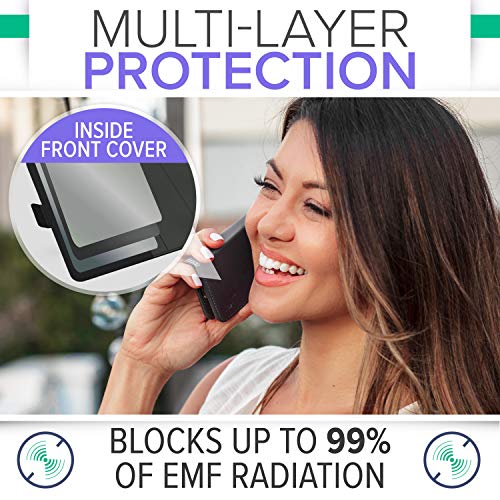 DefenderShield Compatible iPhone 8 Plus/iPhone 7 Plus/iPhone 6 Plus EMF & 5G Protection Radiation Case - Detachable Magnetic Anti Radiation Shield & RFID Blocker Wallet Case w/Wrist Strap - Thumbnail 2