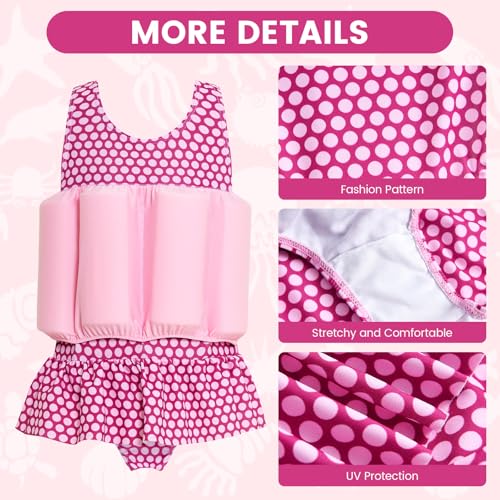Baby Girls Swimsuit with Floatation Toddler One Piece Swimsuits Kids Swim Vest Swimwear Float Suit2