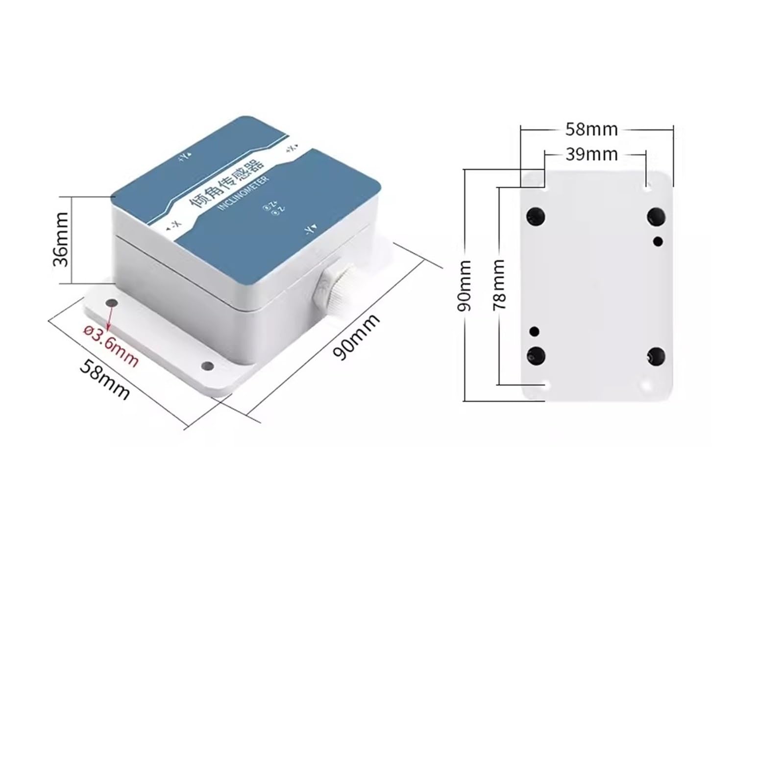 Zweiachsiger Neigungssensor Winkel-Neigungsgeber Füllstandssensor(Range: ±15°to 4-20mA)