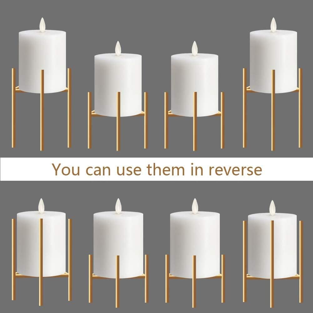 Brkioghte Set of 4 Gold Iron Candle Holders - Exquisite Candle Stands can Hold Pillar Candles for Table Centerpiece, Perfect for Modern Home Decor, Parties, Proposals, Weddings & Love Statements : Home & Kitchen