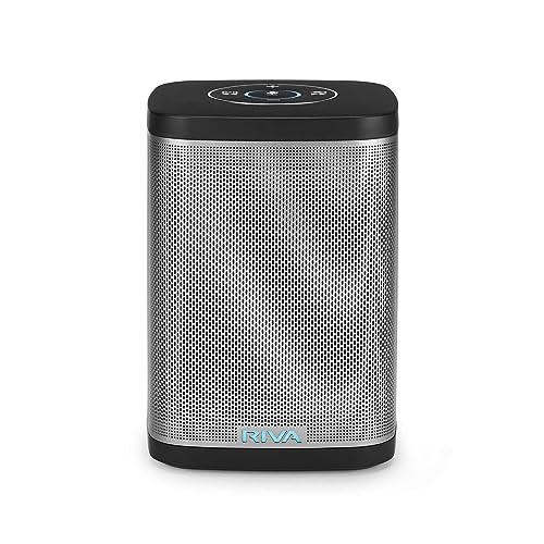 RIVA Upgraded Concert Wi-Fi Smart Hi-Fi Speaker with Alexa Built-in, 6 Drivers, 50W, Voice Control, Multiroom Music System, Support Airplay 2, Spotify Streaming, Bluetooth (Black)