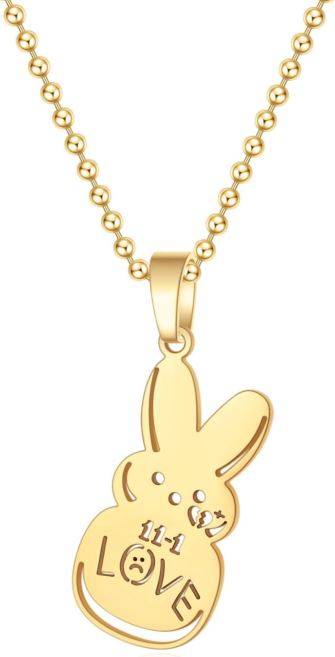 Lil-Peep Necklace Stainless Steel Rapper Pendant Gifts for Young Singer Fans (Silver)