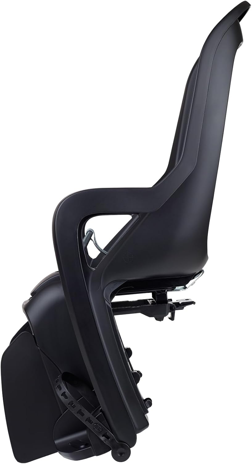 POLISPORT 8408700001 - Rear Bicycle Child Seat Groovy AVS+ – Safe, Comfortable, Installation with AVS+ Mounting System for Kids Aged 9 Months to 6 Years, Up to 22kg, Black/Dark Grey