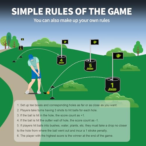 Jovizo Backyard Golf Game Set, 6 Hole Portable Golf Yard Game with Flags, Balls, Club and Scoreboard, Outdoor & Indoor Lawn Practice Game for Family and Friends